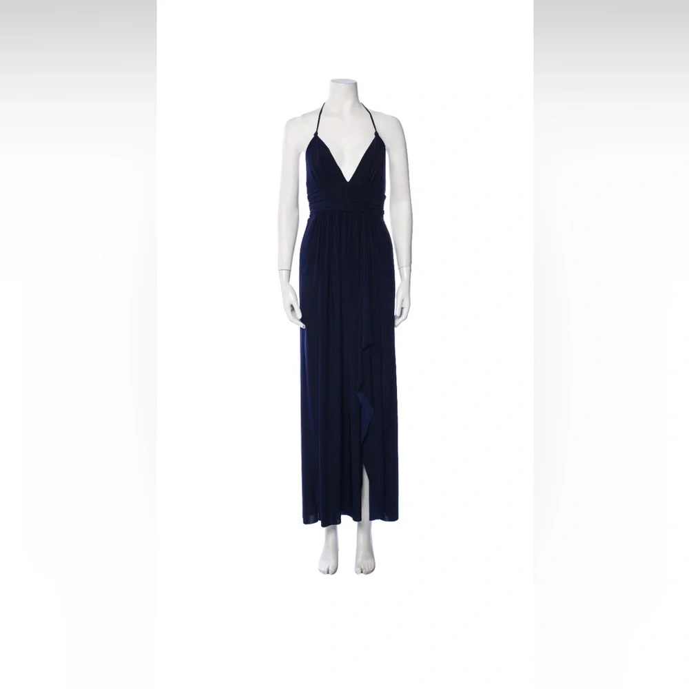 MISA Los Angeles, Halterneck long casual dress, Navy, Size: Small - Picture 1 of 8